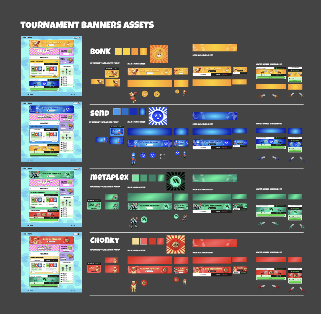 Gib.Meme, banners de convite das rodadas, um por memecoin
